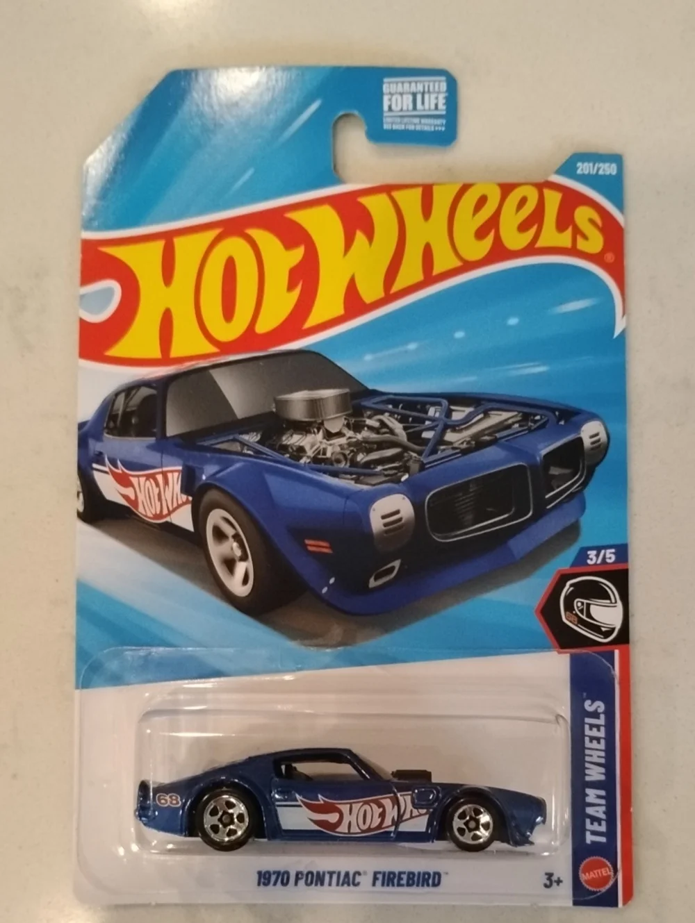 Mattel Hot Wheels 1970 Pontiac Firebird - Blue with White & Red Graphics